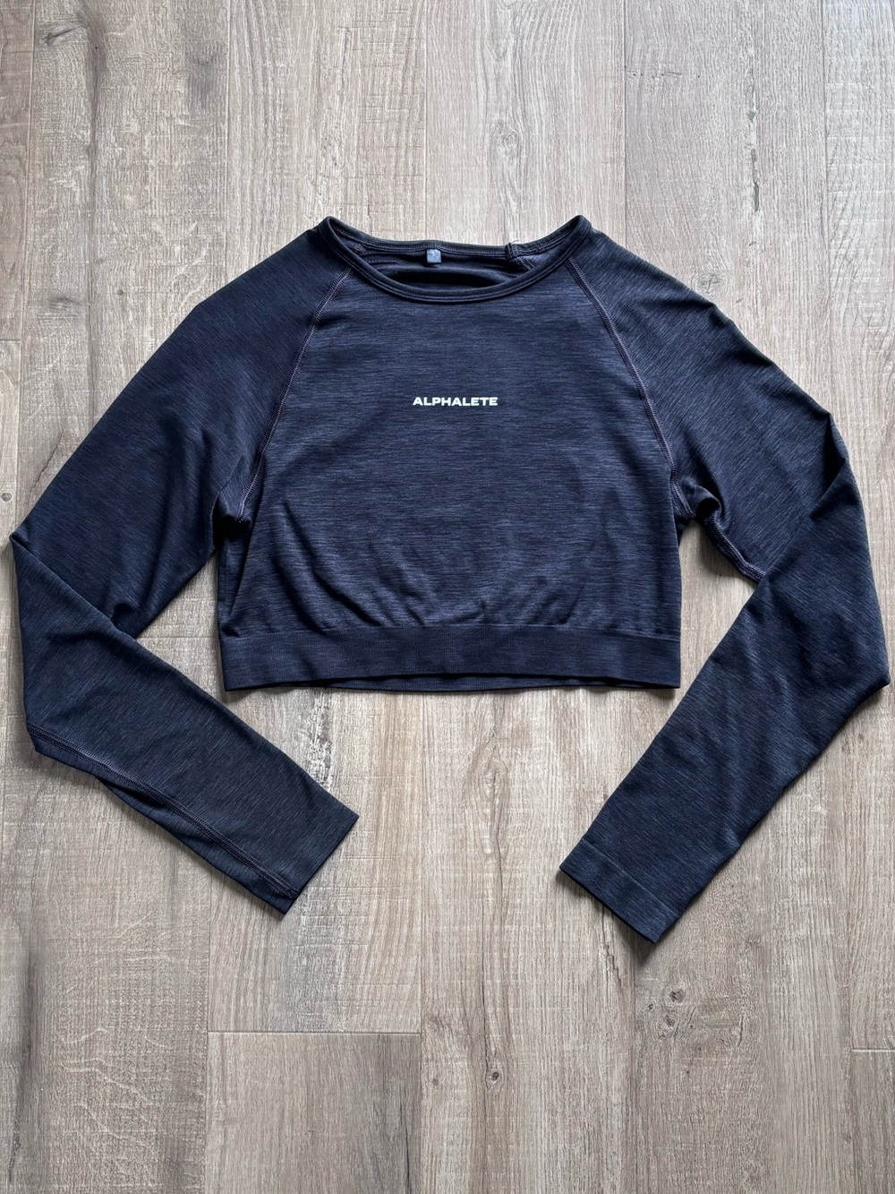 Alphalete Black Crop Long Sleeve Top